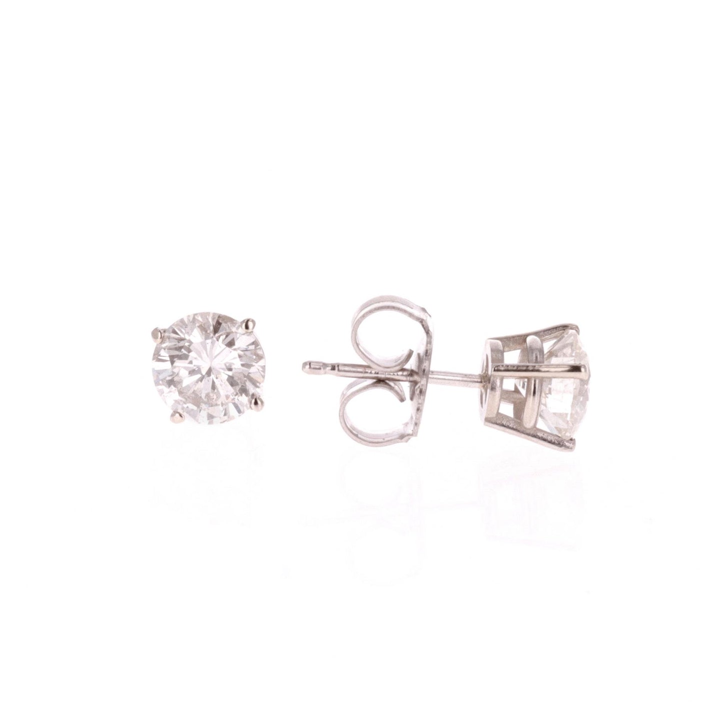 14KT White Gold 1.60ctw Diamond Estate Stud Earrings