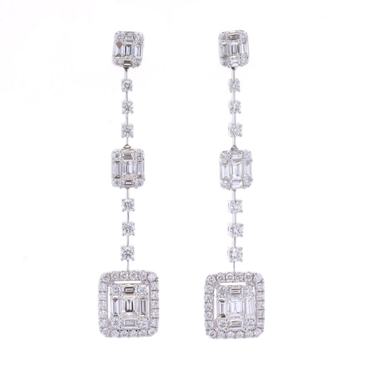 18KT White Gold 3.50ctw Diamond Earrings