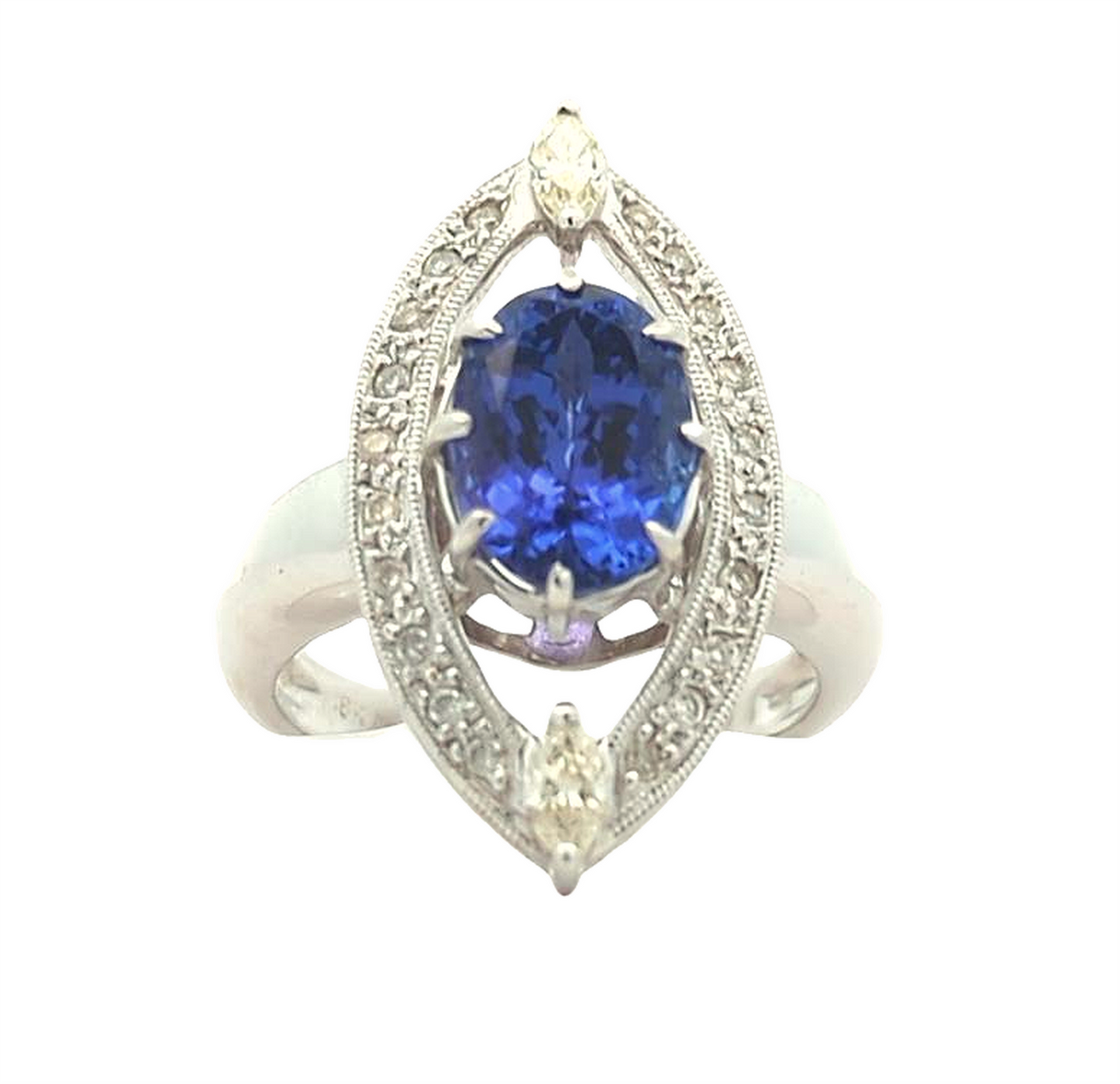 18KT White Gold Tanzanite and 2.59ctw Diamond Ring