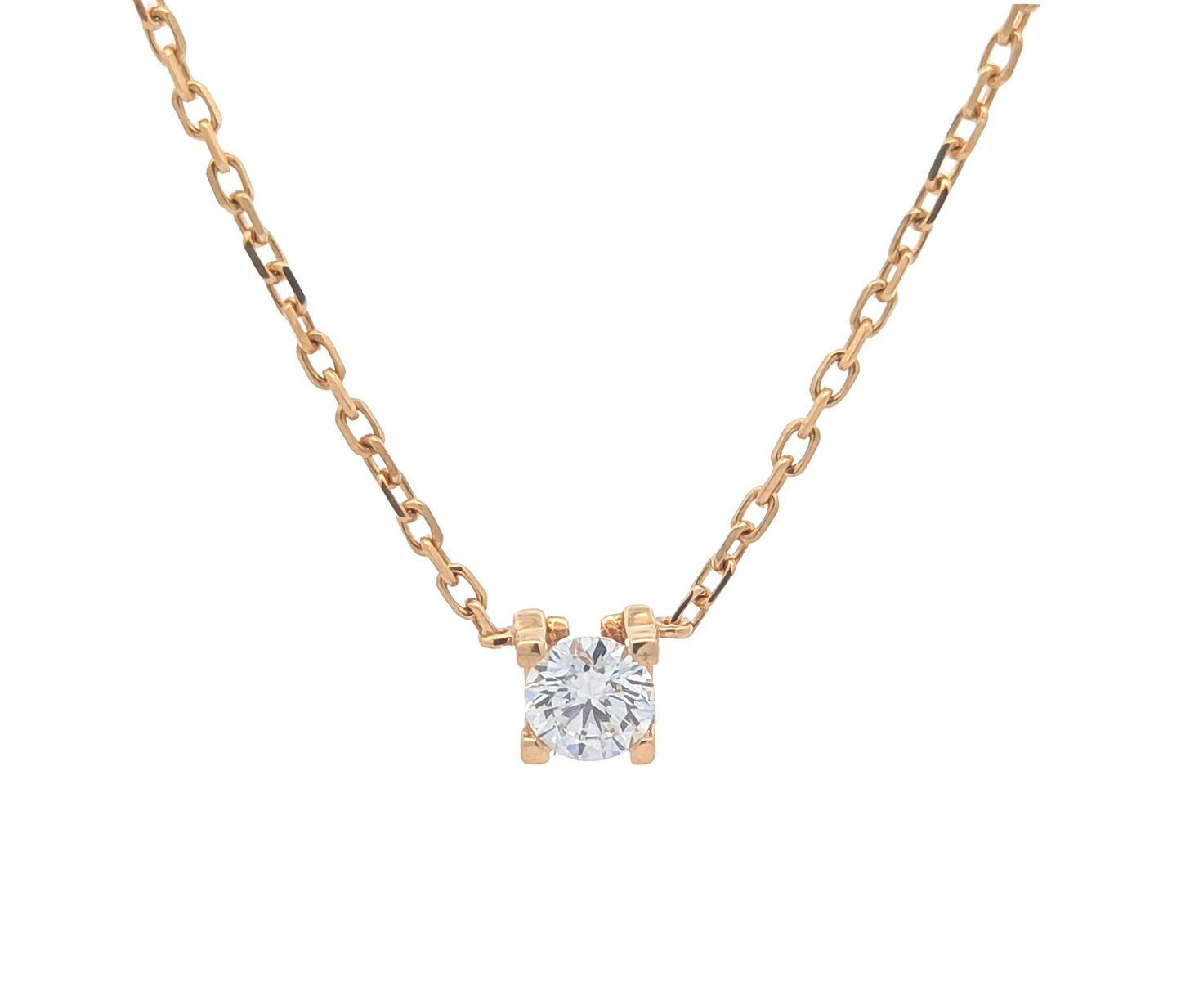 18KT Yellow Gold "Cartier" 0.31ctw Diamond 17" Estate Necklace