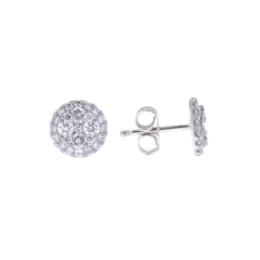 14KT White Gold 0.75ctw Diamond Cluster Earrings