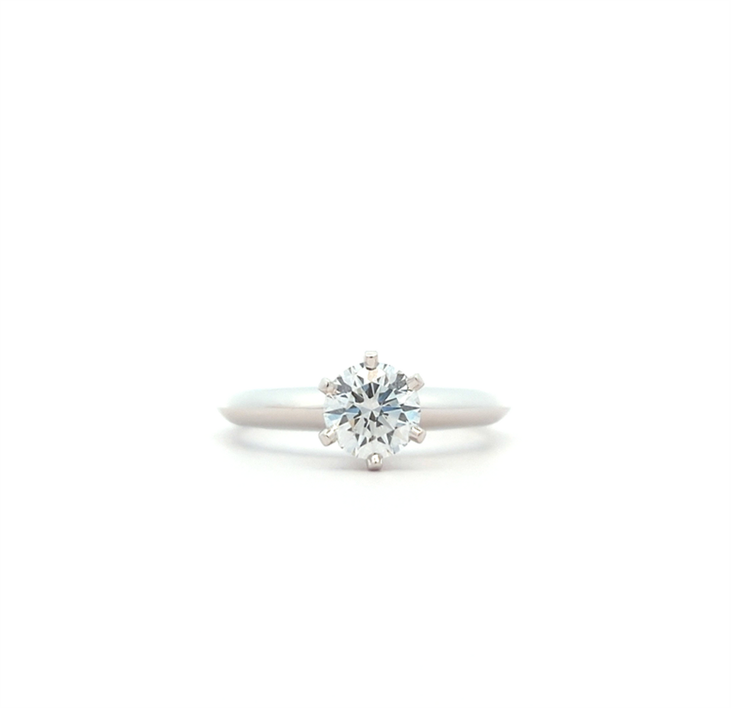 Platinum "Tiffany&Co." 0.76ctw Diamond Estate Engagement Ring