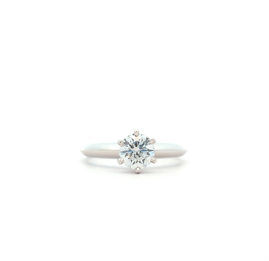 Platinum "Tiffany&Co." 0.76ctw Diamond Estate Engagement Ring