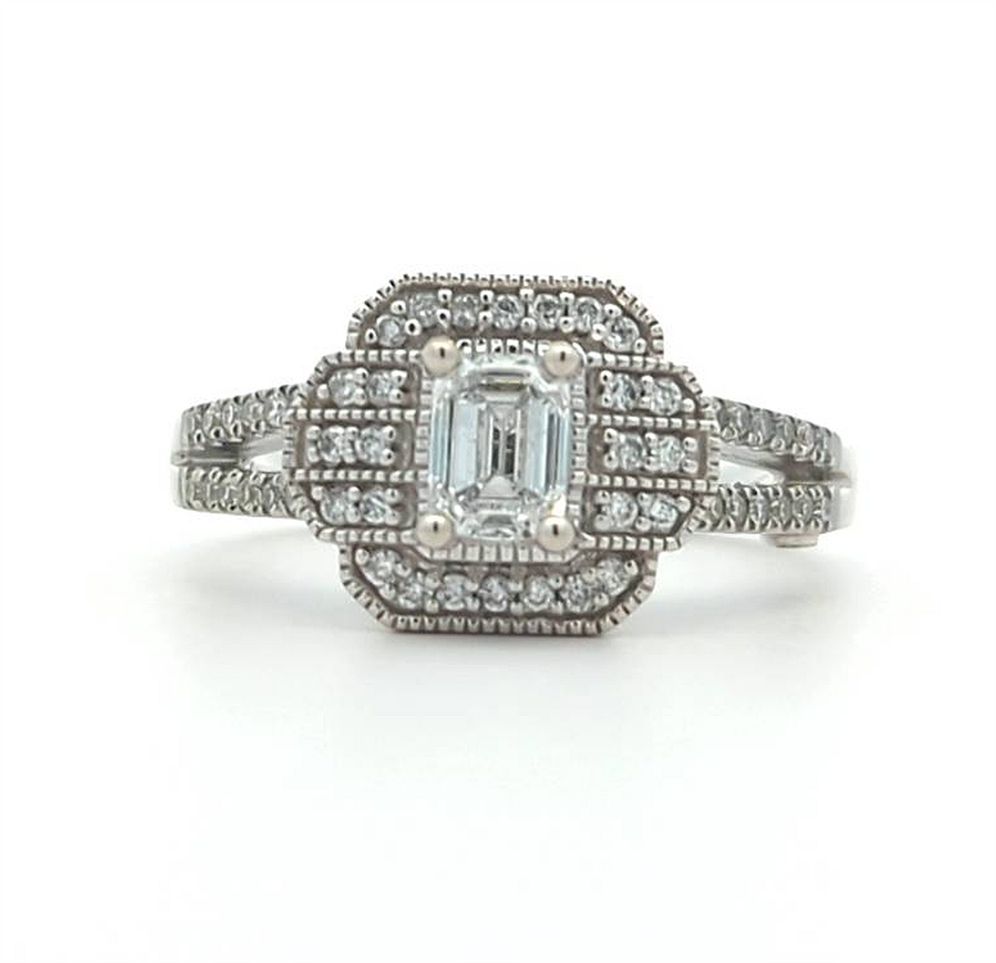 18KT White Gold 0.70ctw Diamond Estate Engagement Ring