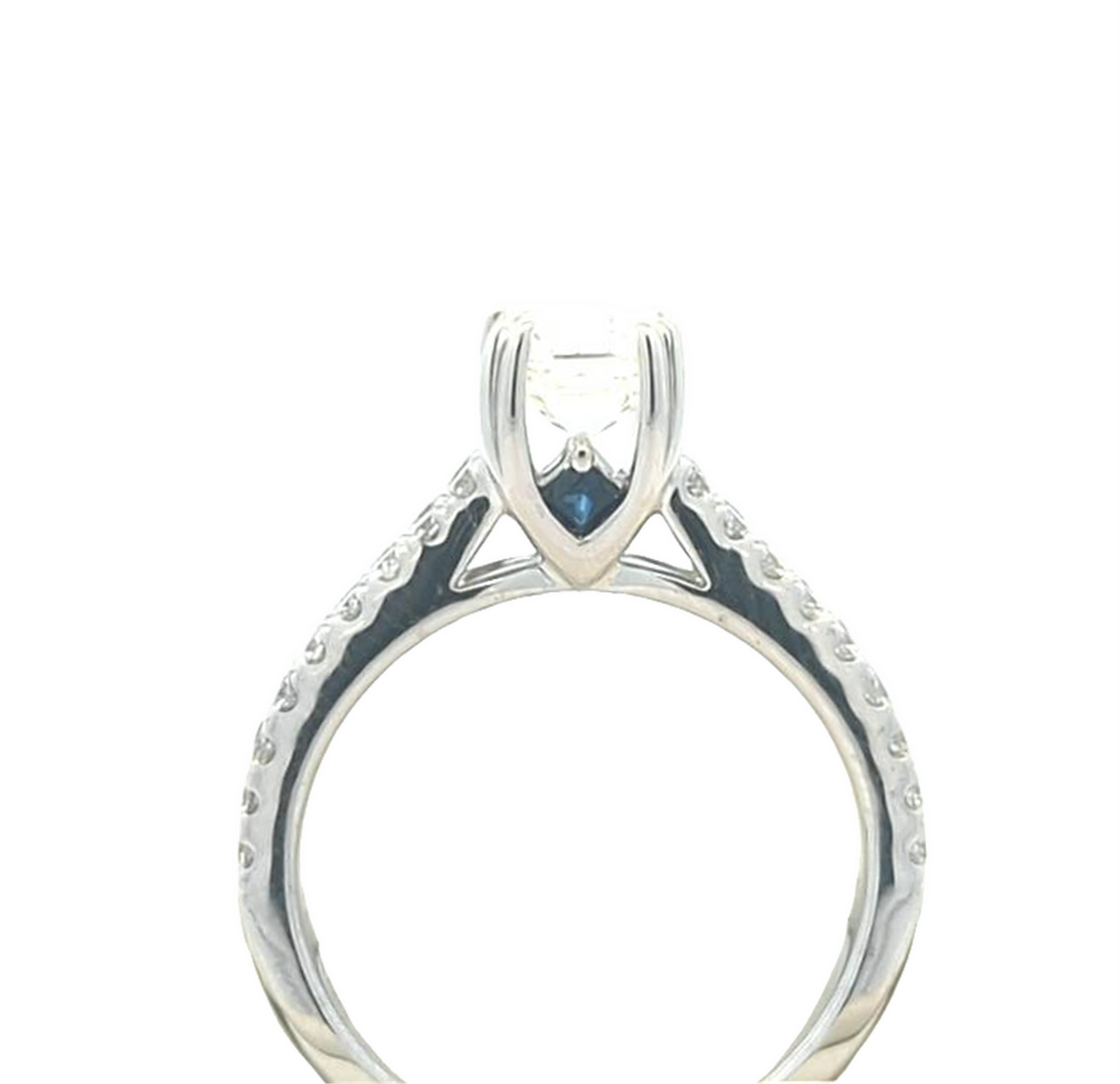 14KT White Gold Natural Blue Sapphire and 2.01ctw Diamond Engagement Ring