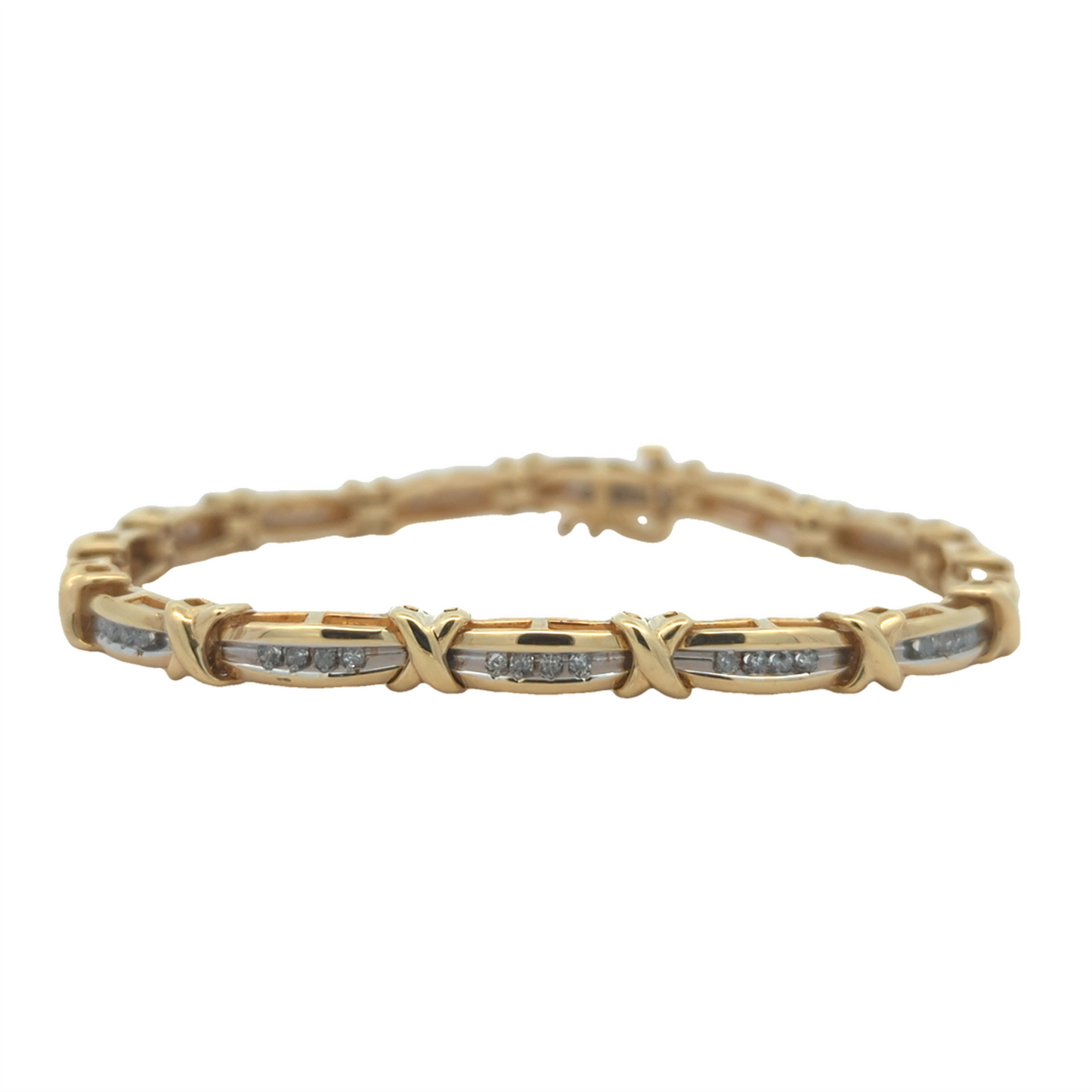 10KT Yellow Gold 0.50ctw Diamond Estate 7.5" Bracelet