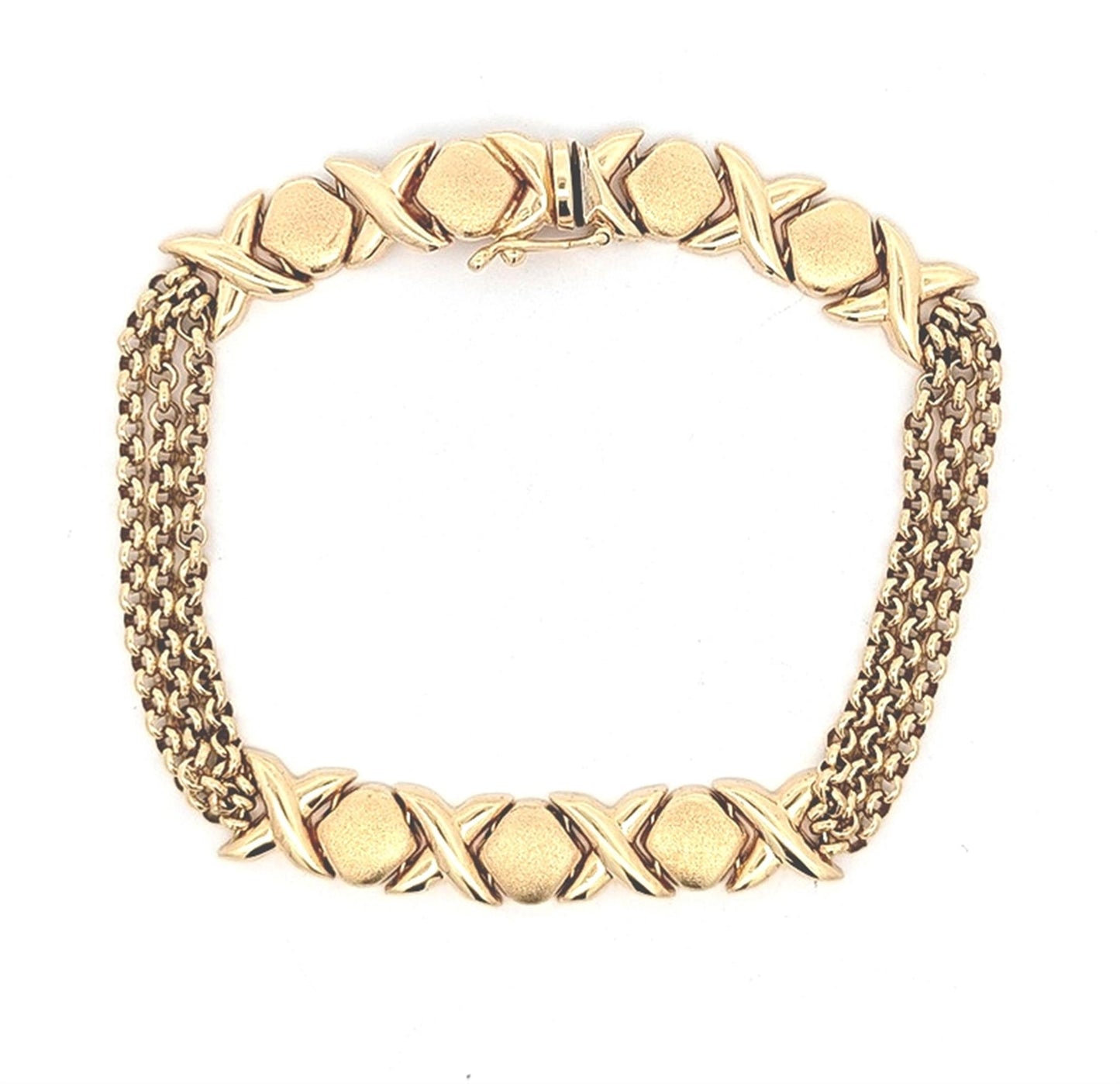 14KT Yellow Gold "XOXO" 7.5" Estate Bracelet