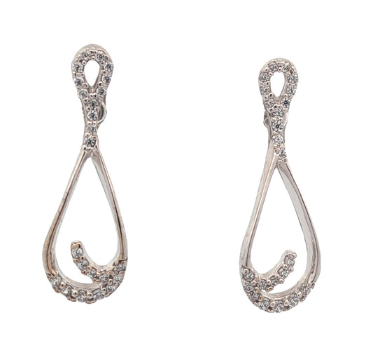 18KT White Gold 0.46ct Cubic Zirconium Custom Earrings