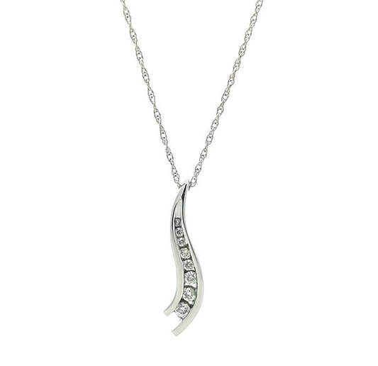 14KT White Gold Diamond Estate 18" Necklace