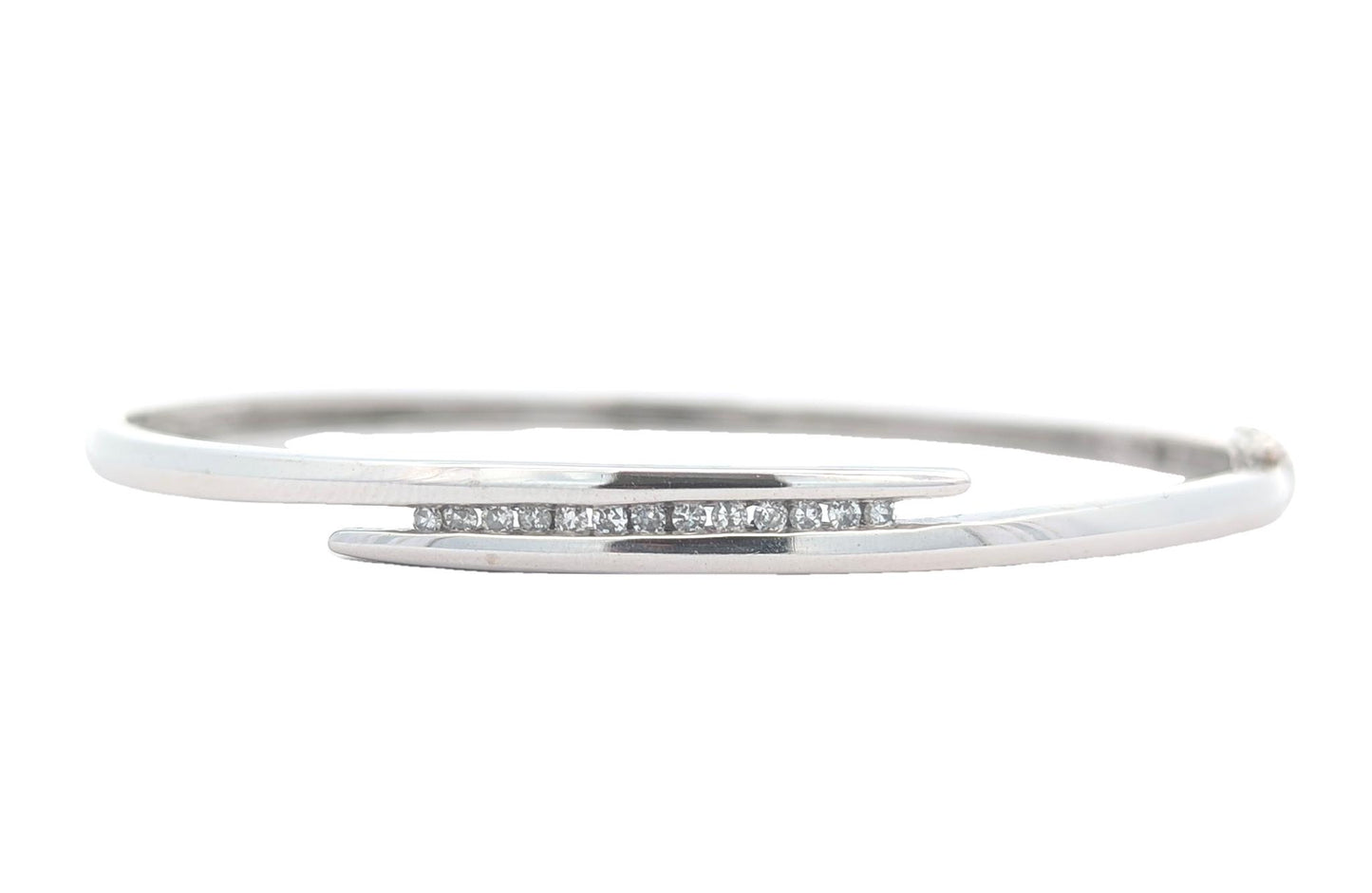 14KT White Gold 0.22ctw Diamond Estate Bangle