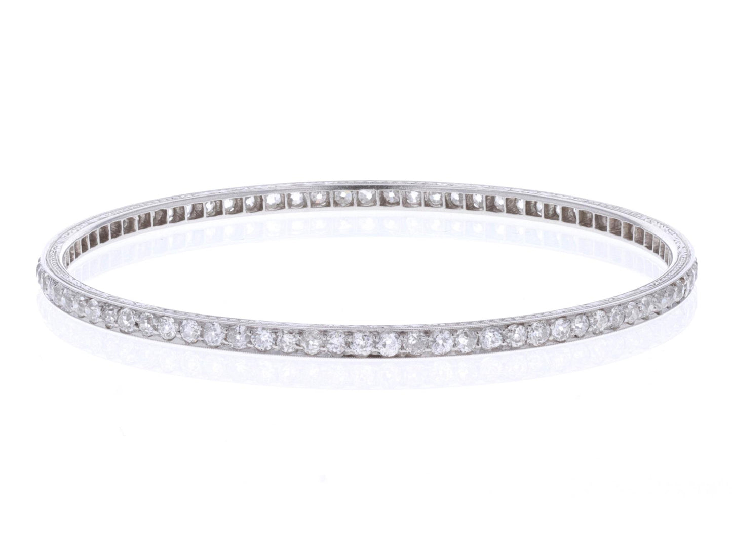 Platinum Vintage 5.16ct Diamond Bangle