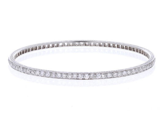 Platinum Vintage 5.16ct Diamond Bangle