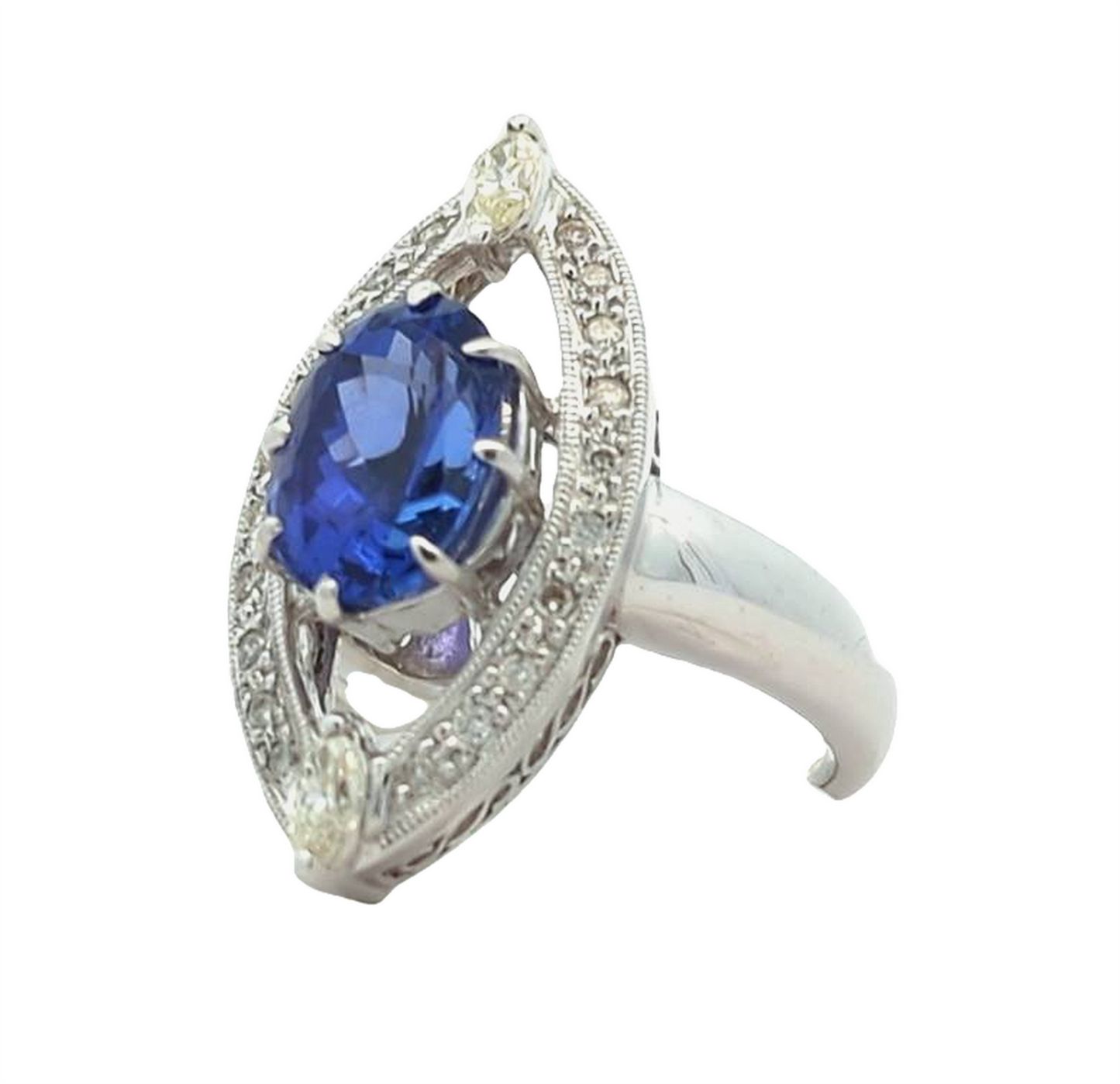 18KT White Gold Tanzanite and 2.59ctw Diamond Ring