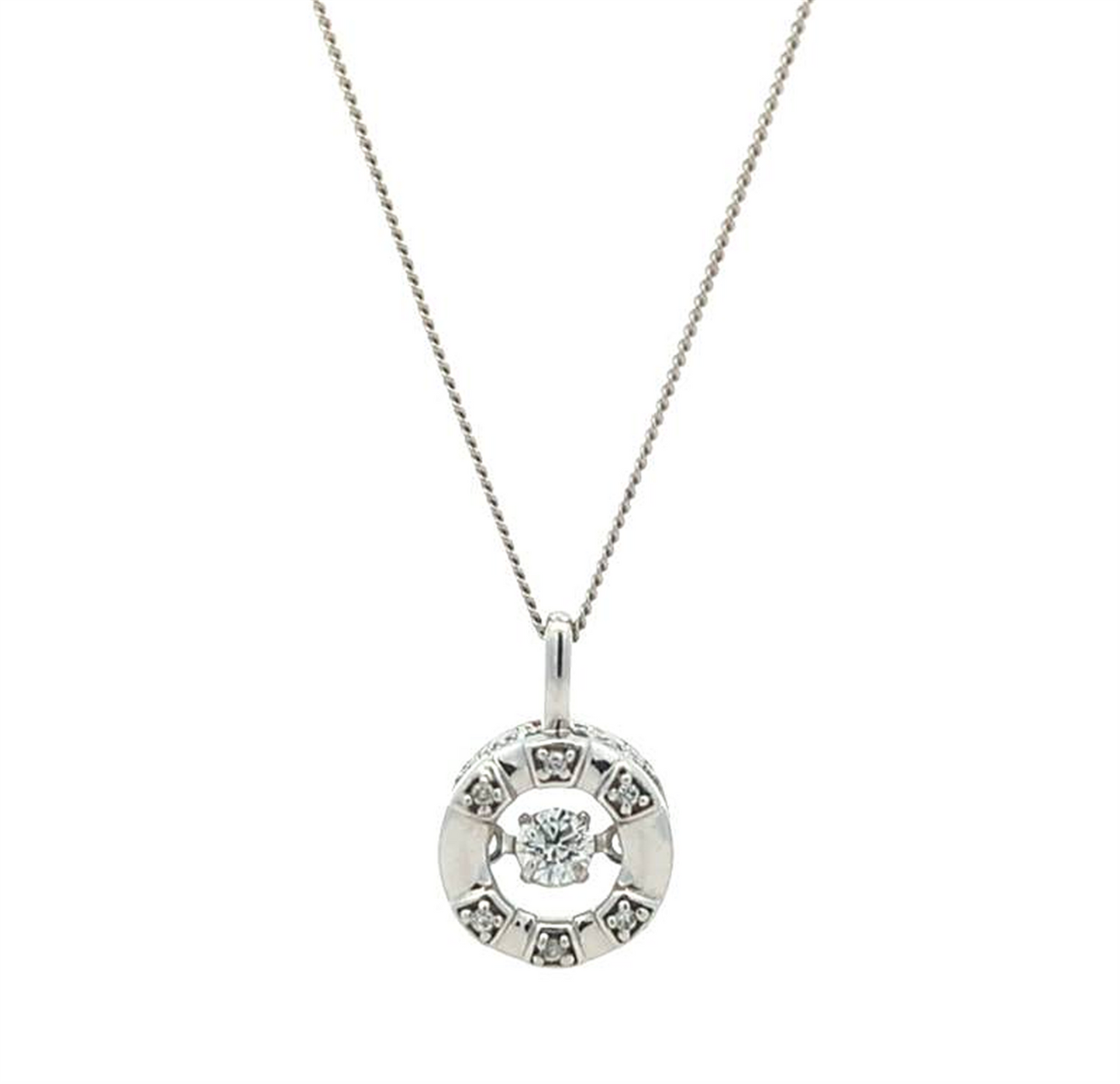 10KT White Gold 0.13ctw Diamond 18" Estate Necklace