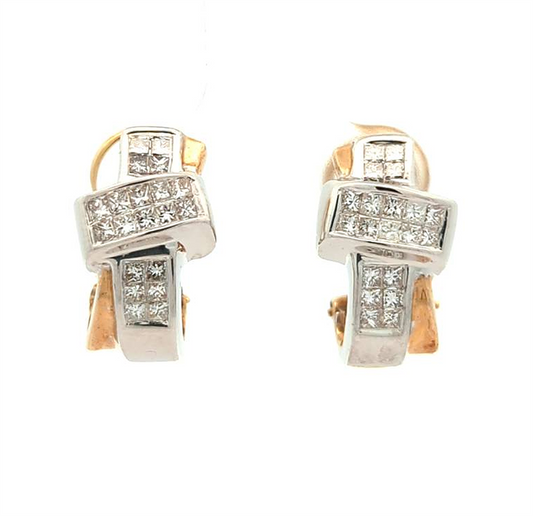 14KT Yellow and White Gold 0.75ctw Diamond Estate Earrings