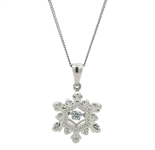 10KT White Gold 0.03ctw Diamond 18" Estate Necklace