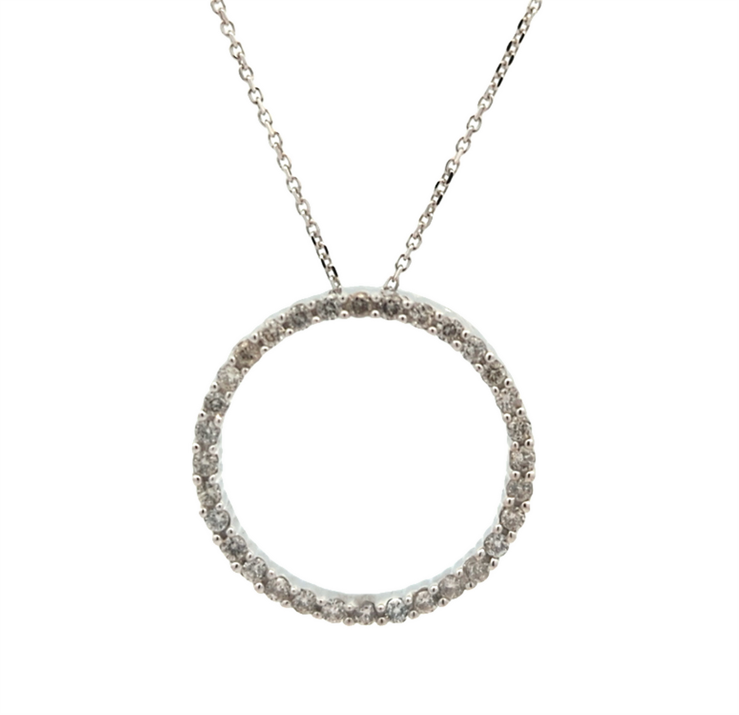 14KT White Gold Diamond 17" Estate Necklace