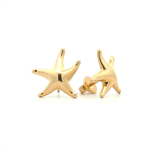 18KT Yellow Gold "Tiffany & Co" Estate Starfish Stud Earrings