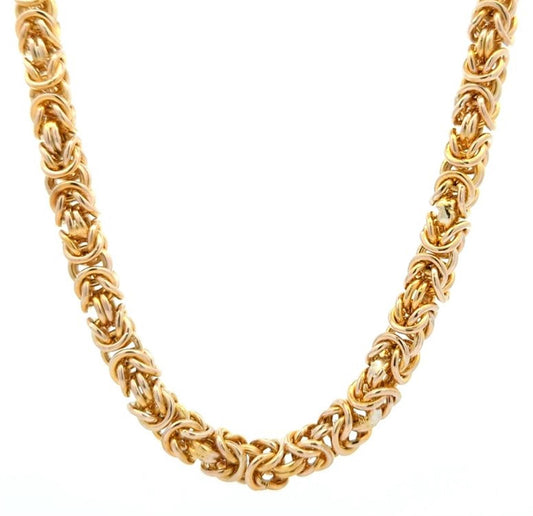 10KT Yellow Gold 24" Estate Byzantine Link Chain