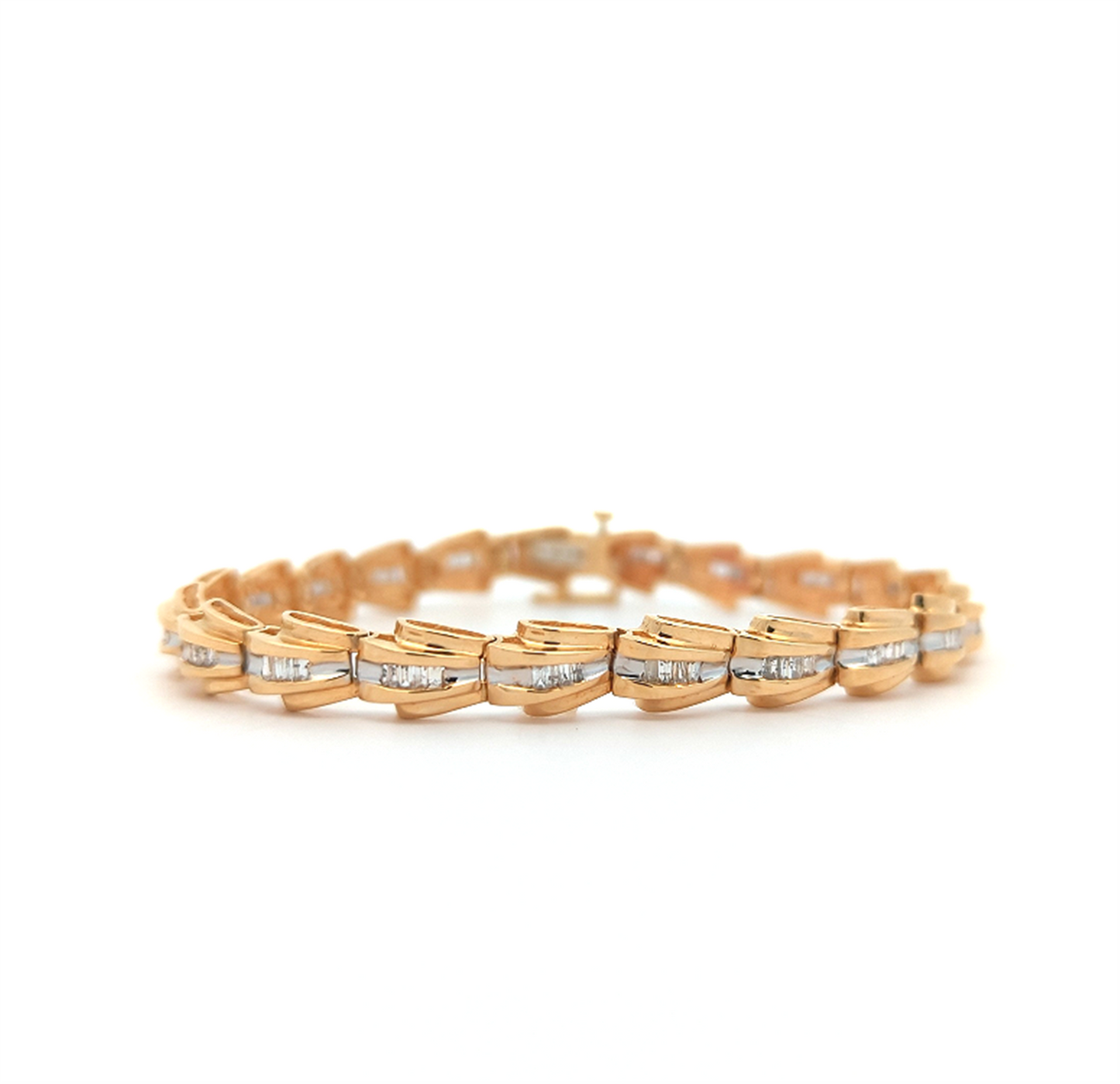 14KT Yellow Gold 1.00ctw Diamond 7" Estate Bracelet