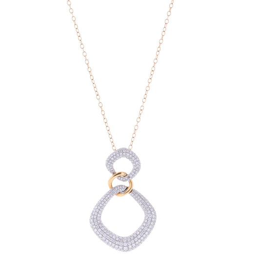 18KT White and Yellow Gold 1.5ctw Diamond Estate Necklace