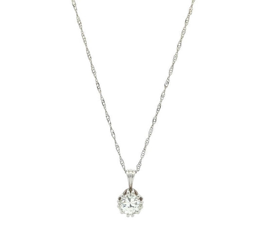 14KT White Gold 0.46ctw Diamond 18" Estate Necklace