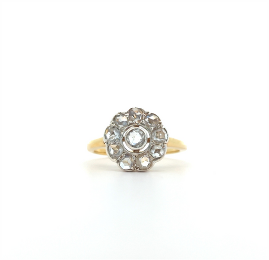 18KT Yellow and White Gold 0.51ctw Diamond Estate Ring