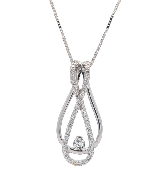 10KT White Gold 0.27ctw Diamond Estate 18" Necklace