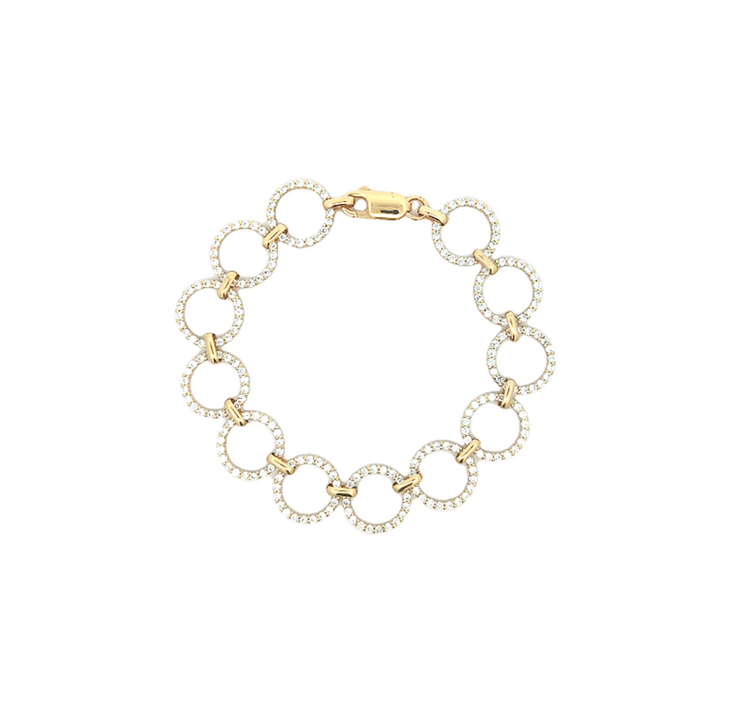 10KT Yellow Gold CZ 8" Estate Bracelet