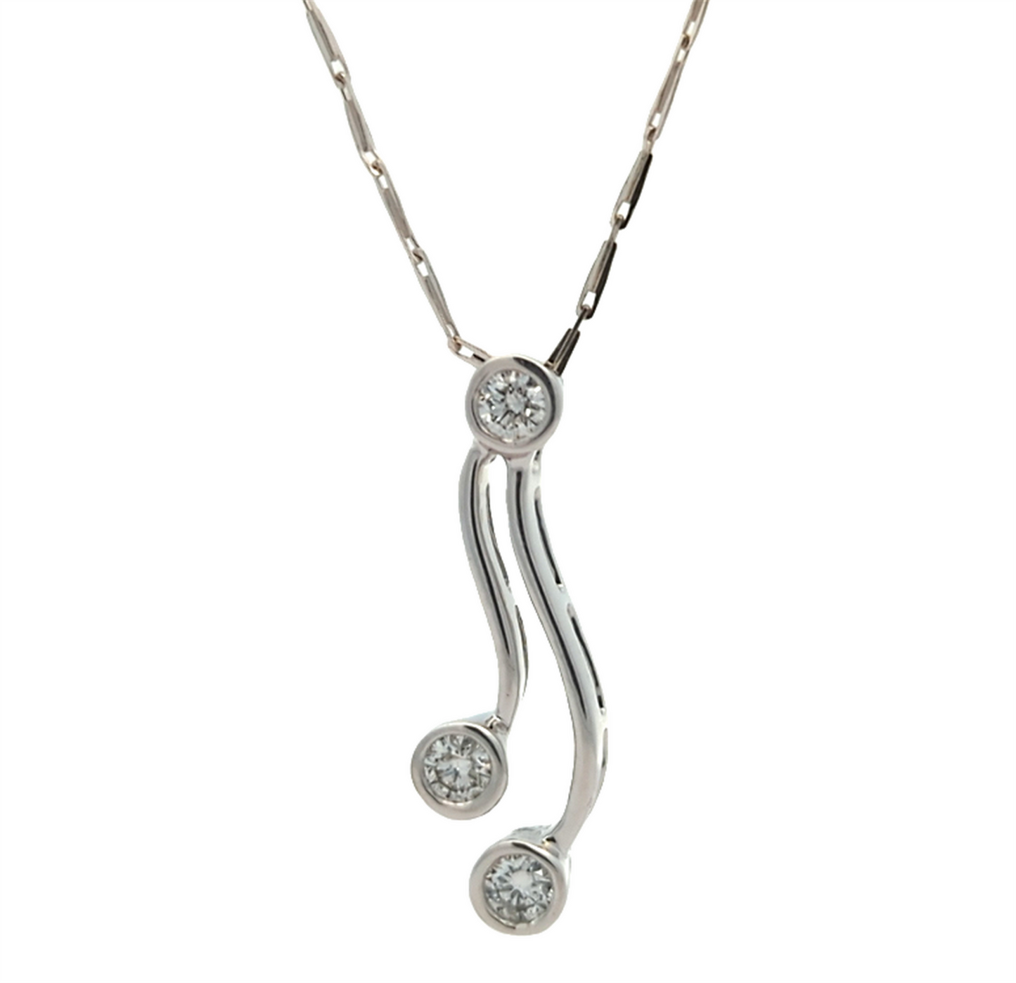 18KT White Gold 0.15ctw Diamond 17" Estate Necklace