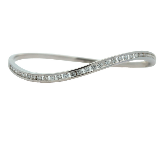 14KT White Gold 1.25ctw Diamond Estate Bangle