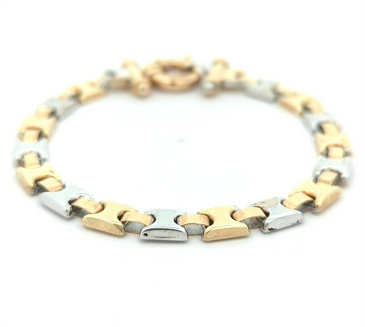 10KT Yellow and White Gold 7" Estate Bracelet