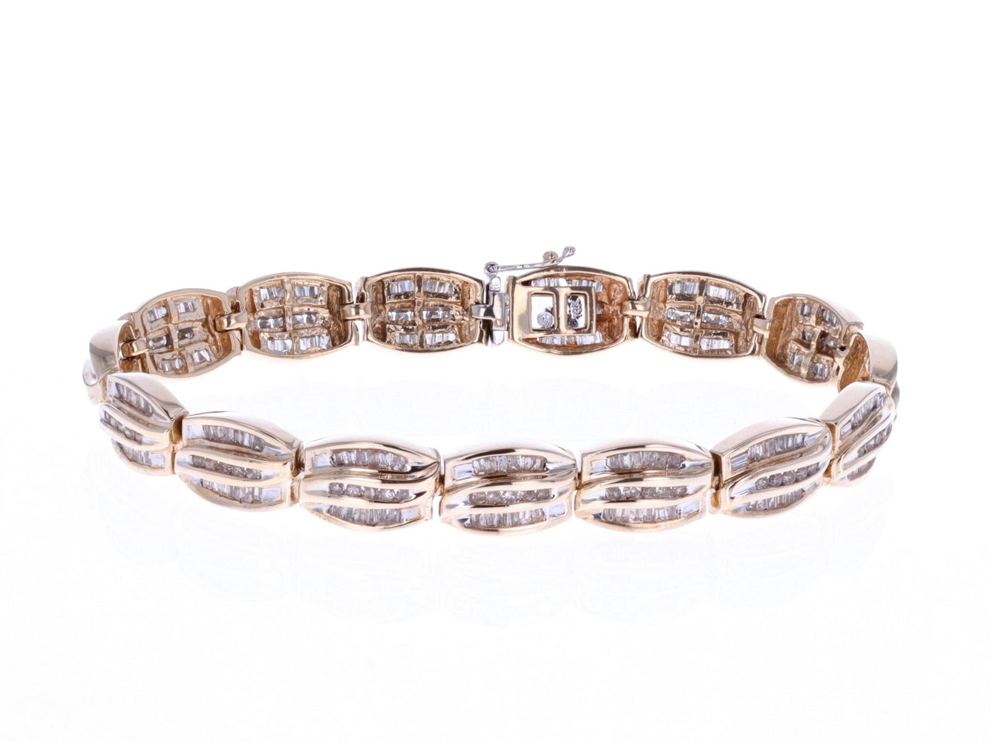 10KT Two-Tone Gold 3.02ctw Diamond 6.75" Estate Bracelet