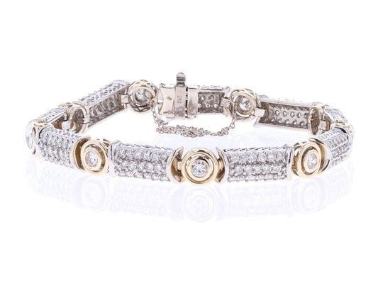 14KT White and Yellow Gold 4.89ctw Diamond Bracelet