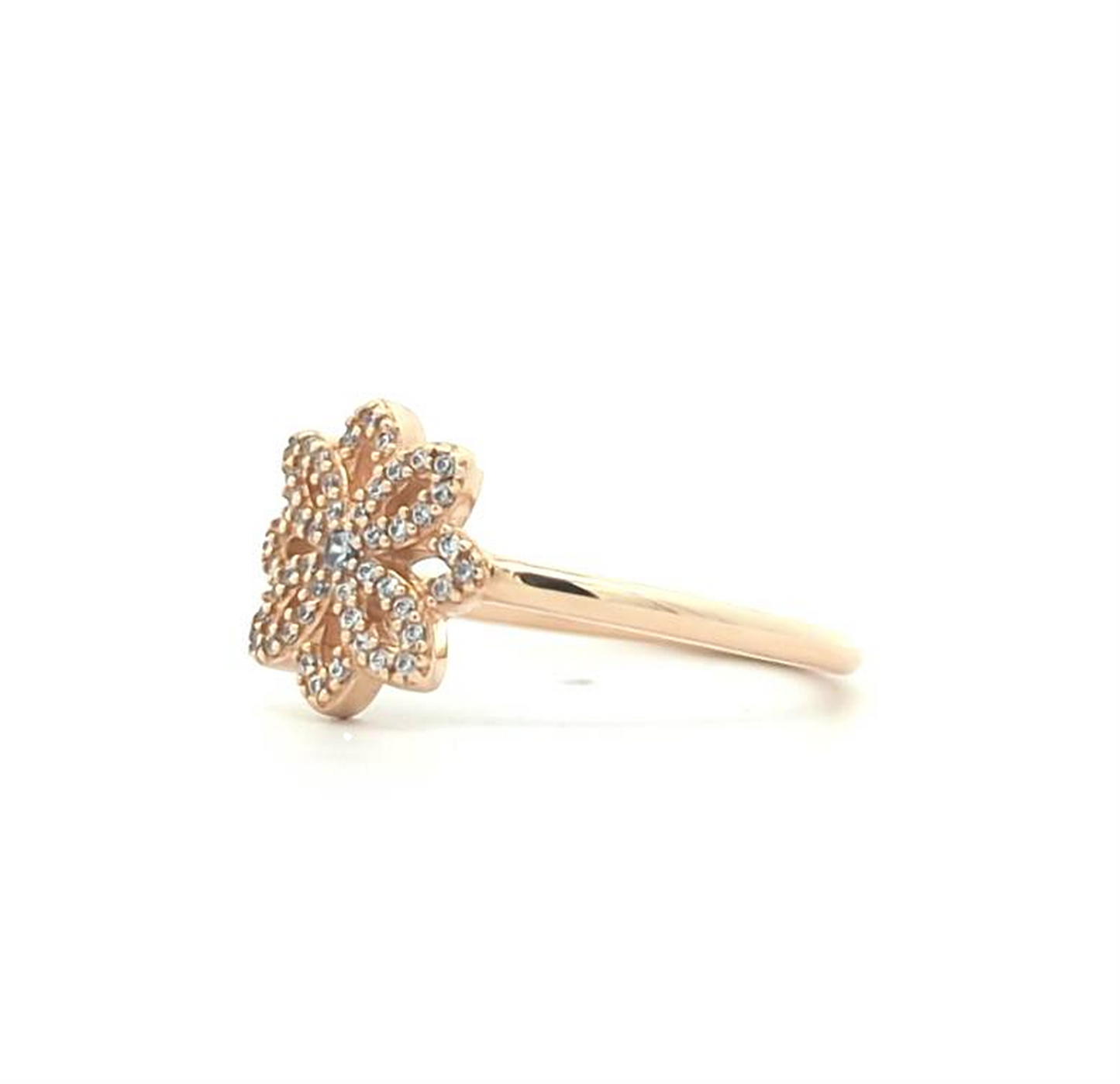 14KT Yellow Gold CZ Snowflake Estate Ring