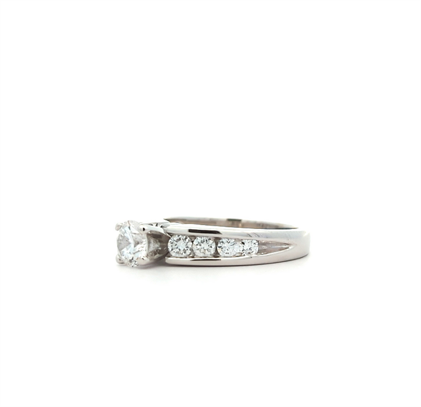 18KT White Gold 0.93ctw Diamond Estate Engagement Ring