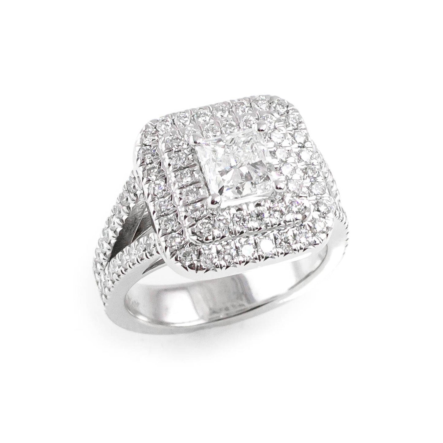 14KT White Gold 1.85ctw Diamond Estate Engagement Ring