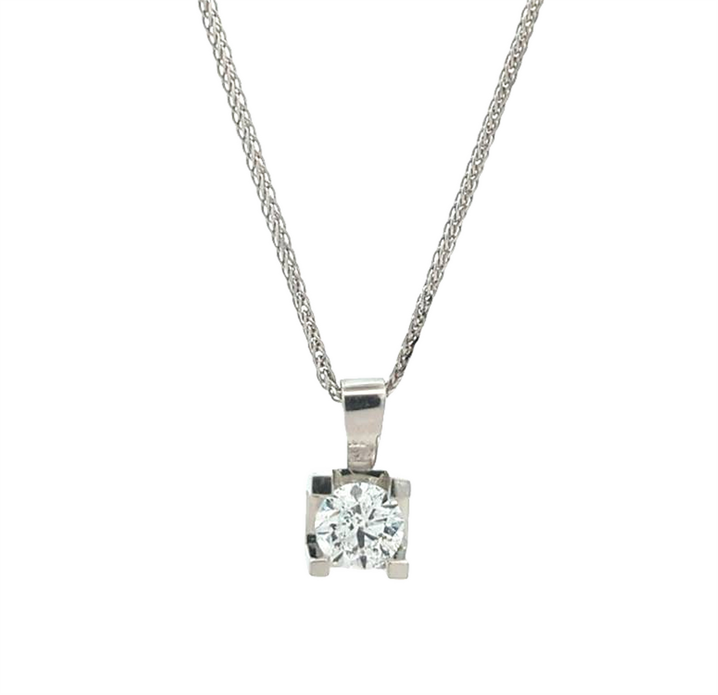 14KT White Gold 0.50ctw Canadian Diamond 18" Necklace