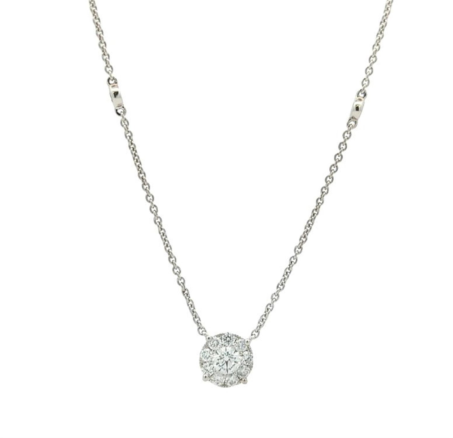 14KT White Gold 0.60ctw Diamond 18" Estate Necklace