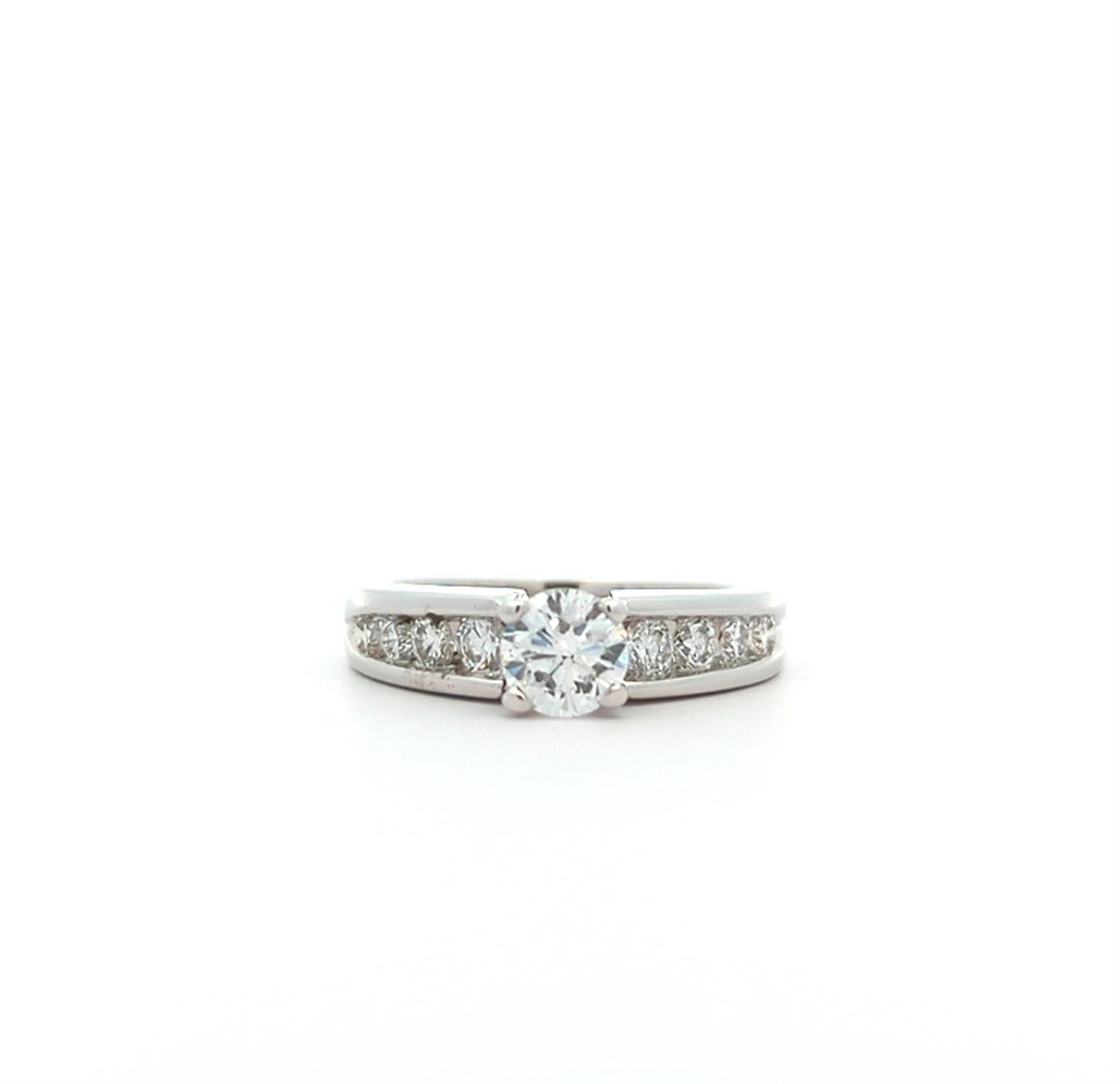 18KT White Gold 0.93ctw Diamond Estate Engagement Ring