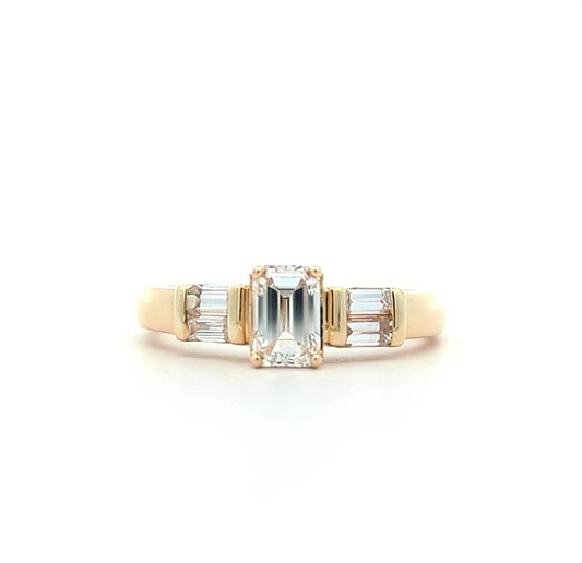 18KT Yellow Gold 0.96ctw Diamond Estate Engagement Ring