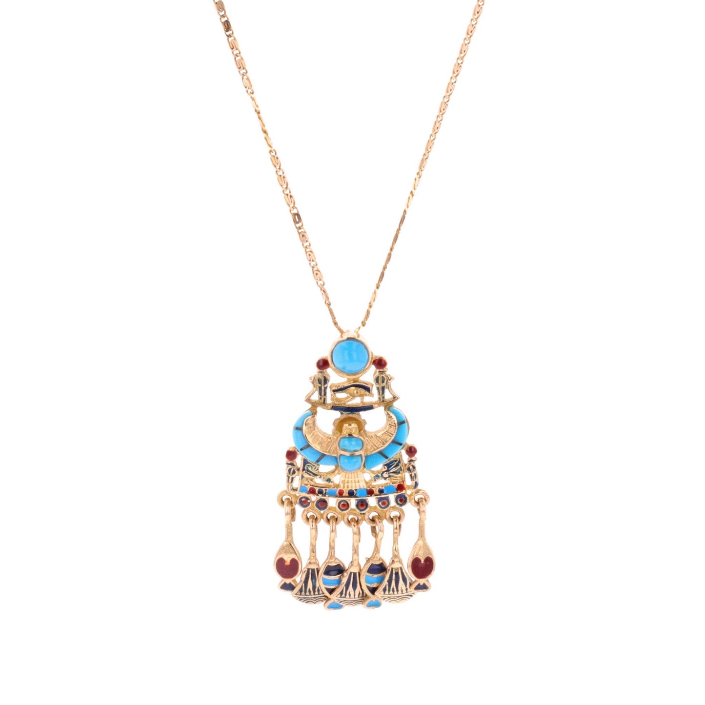 22KT Egyptian Estate Pendant with 18KT Yellow Gold Estate Chain