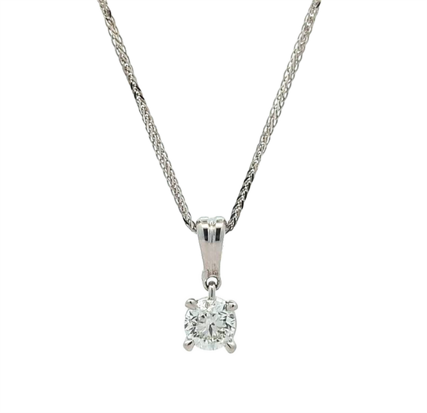 14KT White Gold 0.50ctw Canadian Diamond 18" Necklace