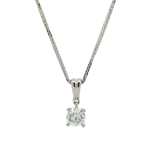 14KT White Gold 0.50ctw Canadian Diamond 18" Necklace