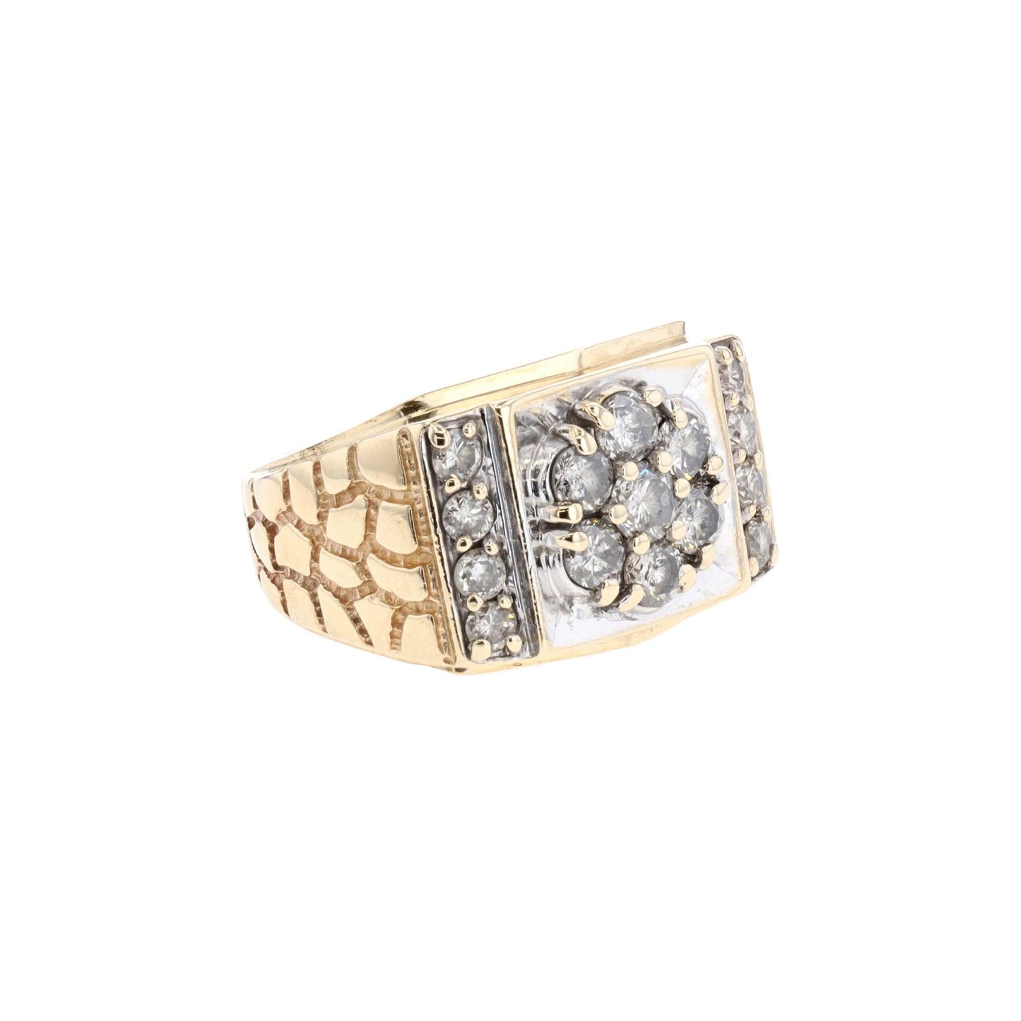 10KT Yellow with Rhodium Plating Gold 2.06ctw Diamond Estate Ring