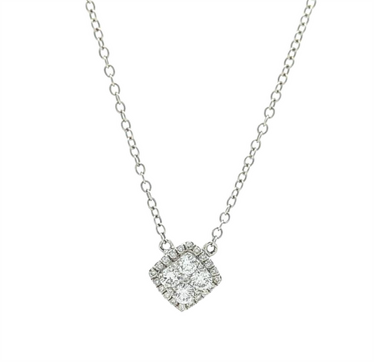 14KT White Gold 0.33ctw Diamond Necklace